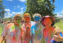 Colourful fun at school’s rainbow run