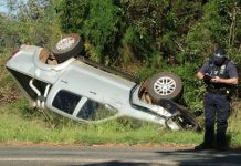 Ute flipped in Bunya Highway crash