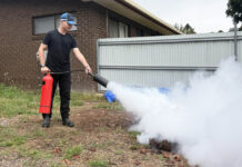 Staff fight burning bunyas at training day