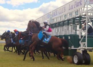 Racing action at the Easter races
