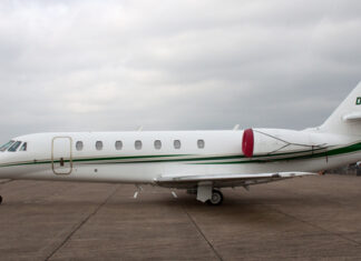 Pricey jet makes pit stop